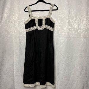 Ann Taylor LOFT Black Dress with Lace Size 10